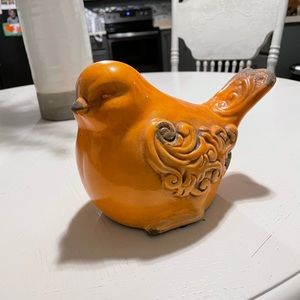 Orange ceramic bird